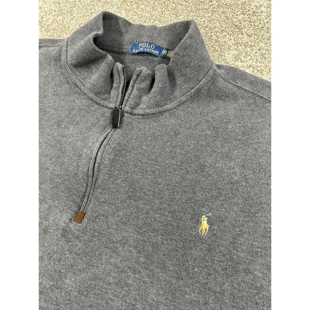 Polo Ralph Lauren Pullover Men 4XB Gray Quarter Zip Pony Logo #0243